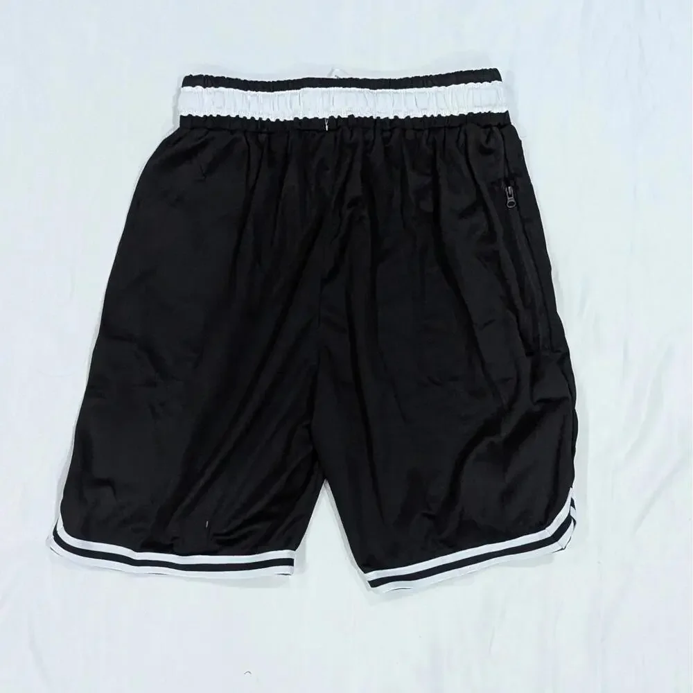 Nike Men's Black Athletic Mesh Shorts Large L Red Lining White Trim - Picture 2 of 4